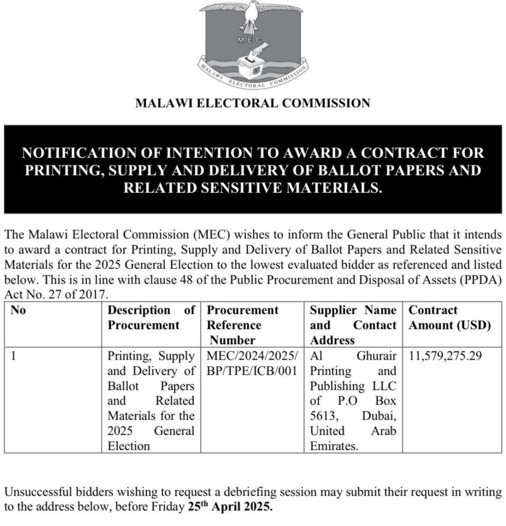 Military guards Malawi ballots as first consignment lands before September 16 MediaGov